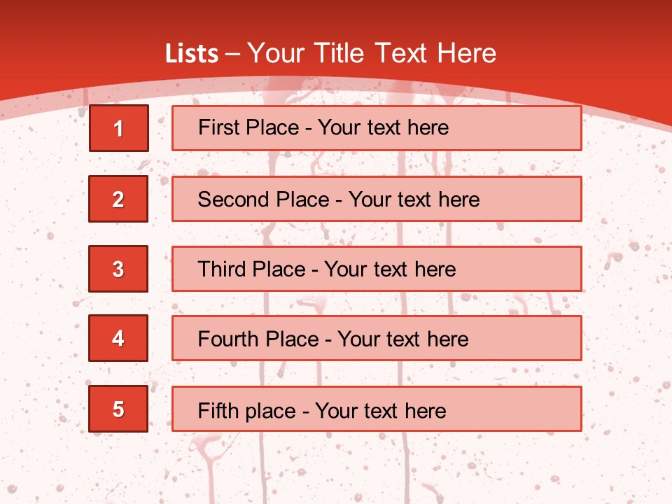 Splattered Blood Pattern With Drips Isolated On A White Background PowerPoint Template