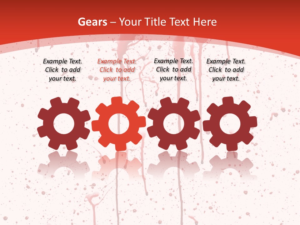 Splattered Blood Pattern With Drips Isolated On A White Background PowerPoint Template