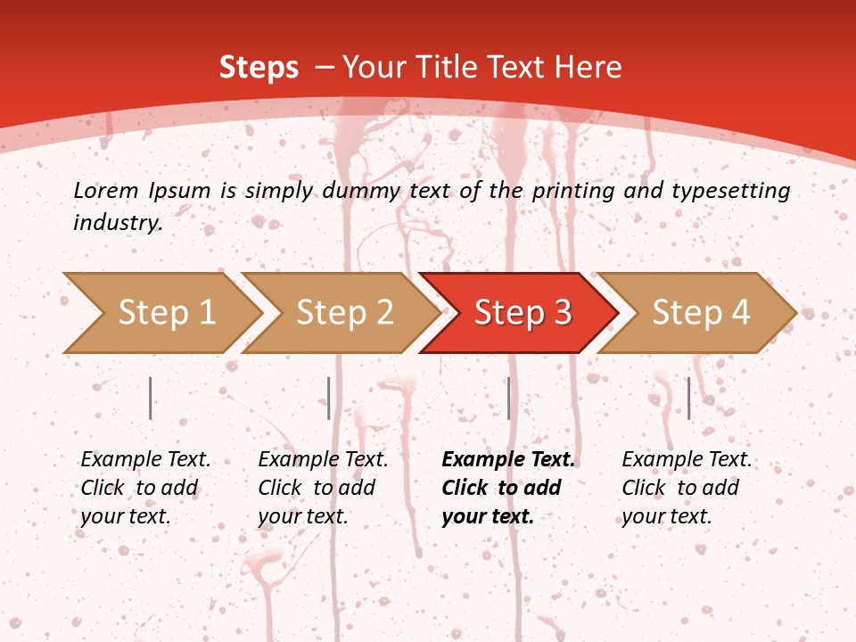 Splattered Blood Pattern With Drips Isolated On A White Background PowerPoint Template