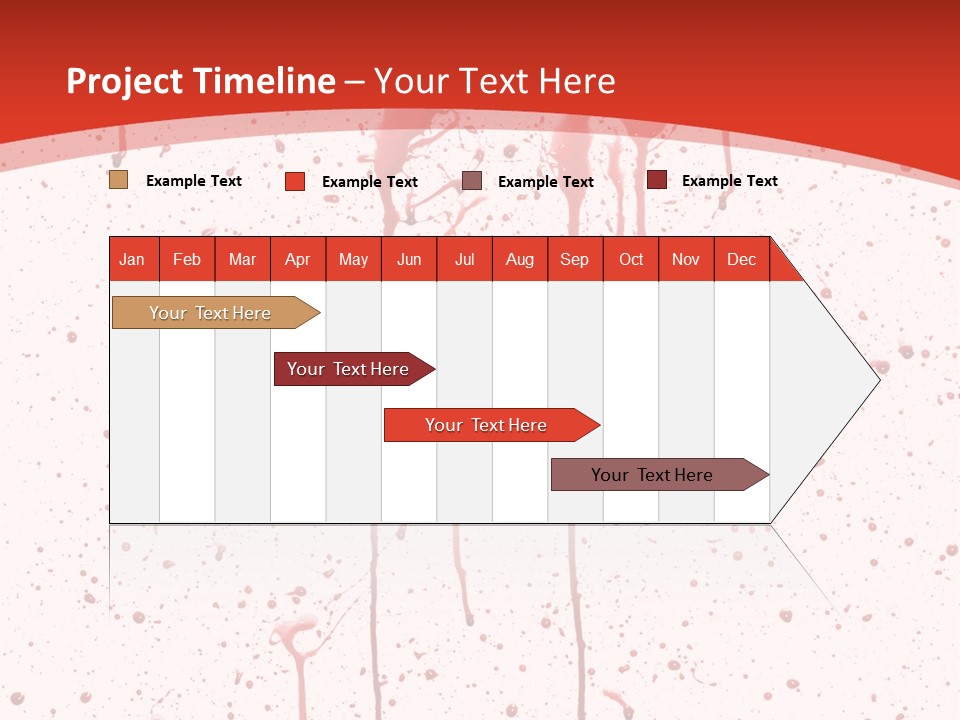 Splattered Blood Pattern With Drips Isolated On A White Background PowerPoint Template