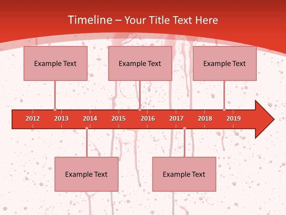 Splattered Blood Pattern With Drips Isolated On A White Background PowerPoint Template