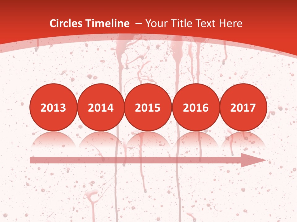 Splattered Blood Pattern With Drips Isolated On A White Background PowerPoint Template