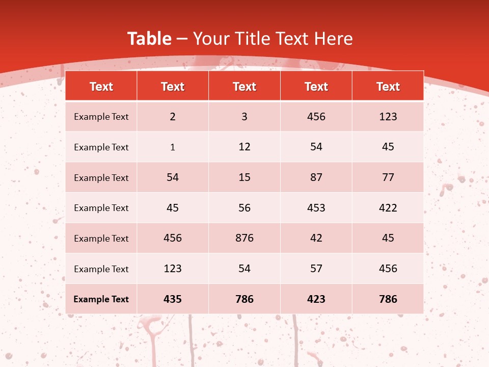 Splattered Blood Pattern With Drips Isolated On A White Background PowerPoint Template