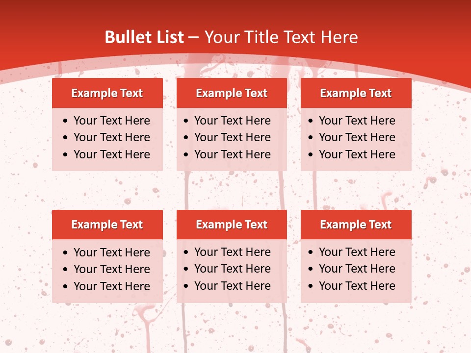 Splattered Blood Pattern With Drips Isolated On A White Background PowerPoint Template