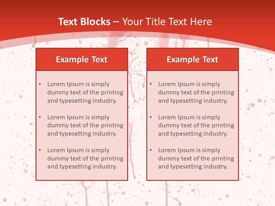 Splattered Blood Pattern With Drips Isolated On A White Background PowerPoint Template