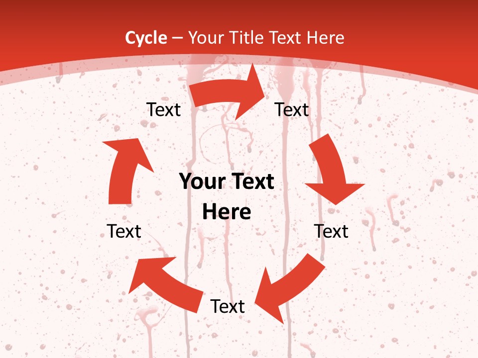Splattered Blood Pattern With Drips Isolated On A White Background PowerPoint Template
