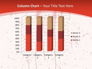 Splattered Blood Pattern With Drips Isolated On A White Background PowerPoint Template