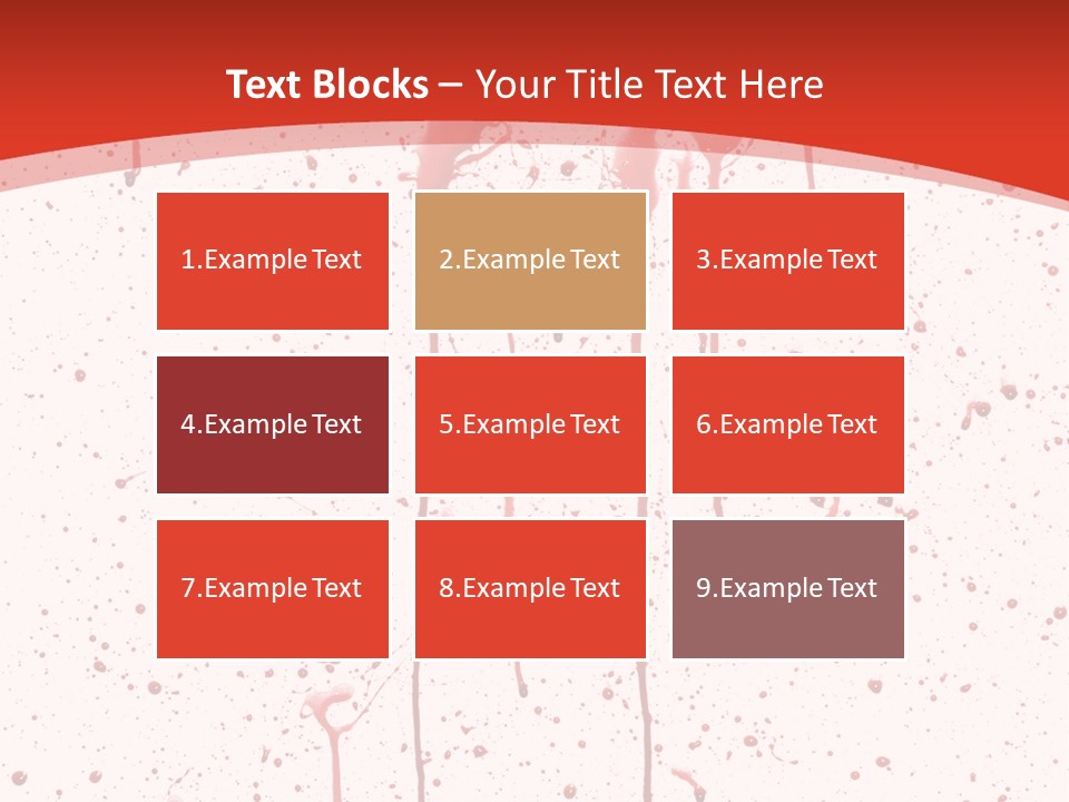 Splattered Blood Pattern With Drips Isolated On A White Background PowerPoint Template