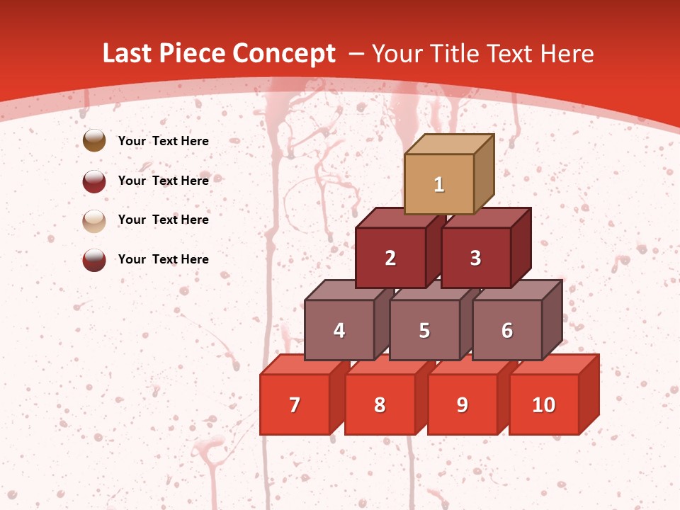 Splattered Blood Pattern With Drips Isolated On A White Background PowerPoint Template