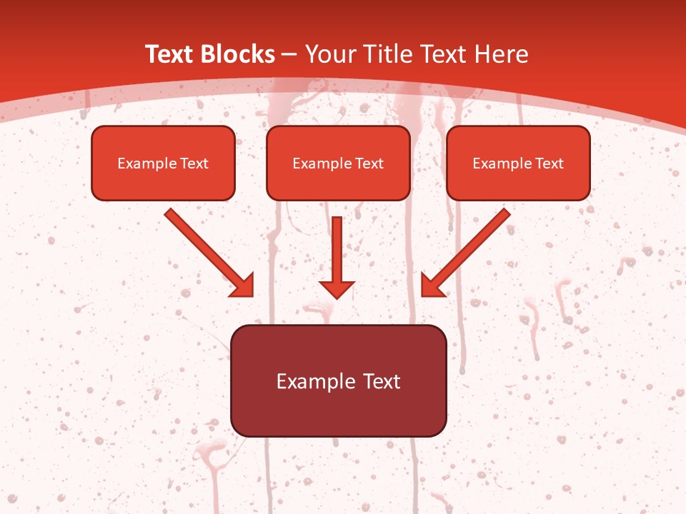 Splattered Blood Pattern With Drips Isolated On A White Background PowerPoint Template