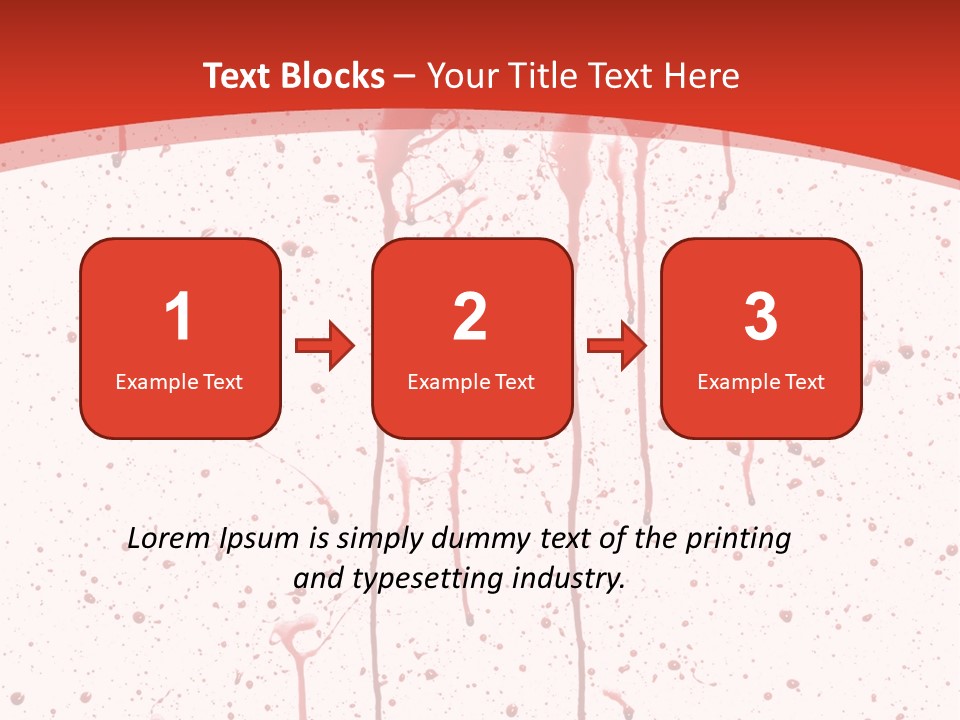 Splattered Blood Pattern With Drips Isolated On A White Background PowerPoint Template