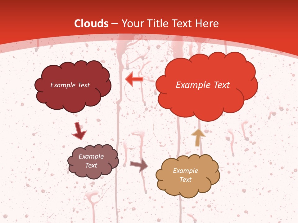 Splattered Blood Pattern With Drips Isolated On A White Background PowerPoint Template
