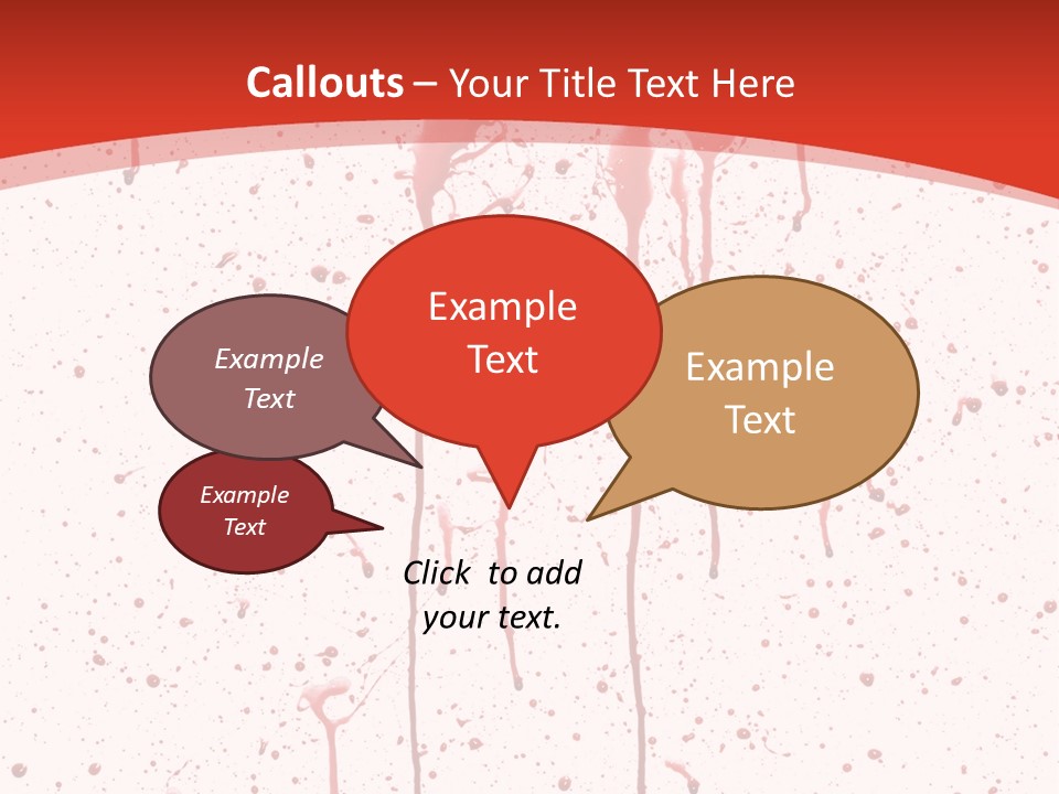Splattered Blood Pattern With Drips Isolated On A White Background PowerPoint Template