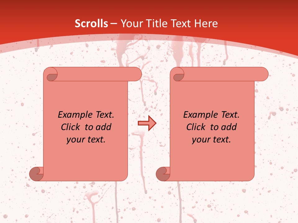 Splattered Blood Pattern With Drips Isolated On A White Background PowerPoint Template