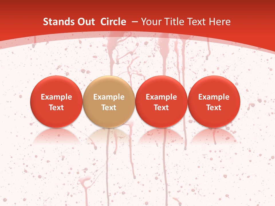 Splattered Blood Pattern With Drips Isolated On A White Background PowerPoint Template