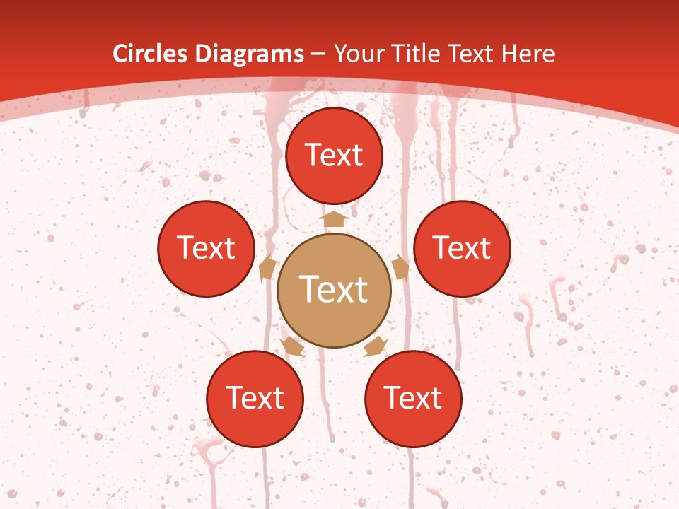 Splattered Blood Pattern With Drips Isolated On A White Background PowerPoint Template