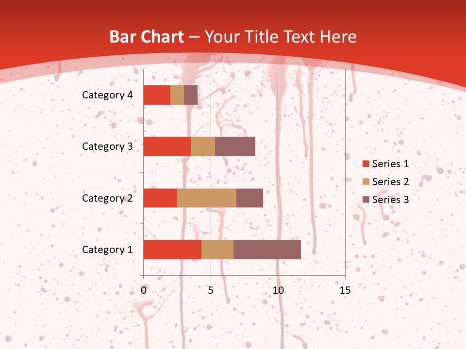 Splattered Blood Pattern With Drips Isolated On A White Background PowerPoint Template
