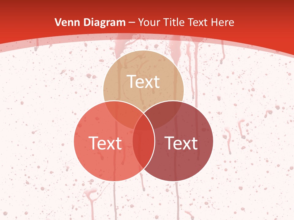 Splattered Blood Pattern With Drips Isolated On A White Background PowerPoint Template
