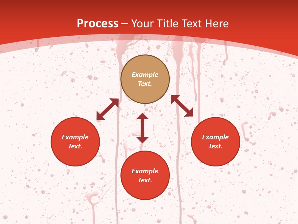 Splattered Blood Pattern With Drips Isolated On A White Background PowerPoint Template