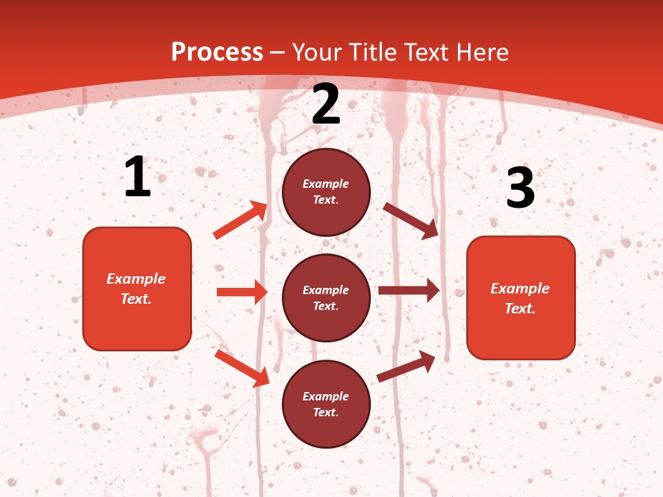 Splattered Blood Pattern With Drips Isolated On A White Background PowerPoint Template