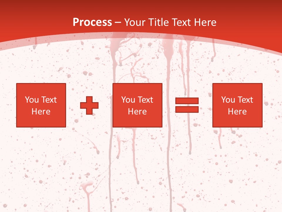 Splattered Blood Pattern With Drips Isolated On A White Background PowerPoint Template