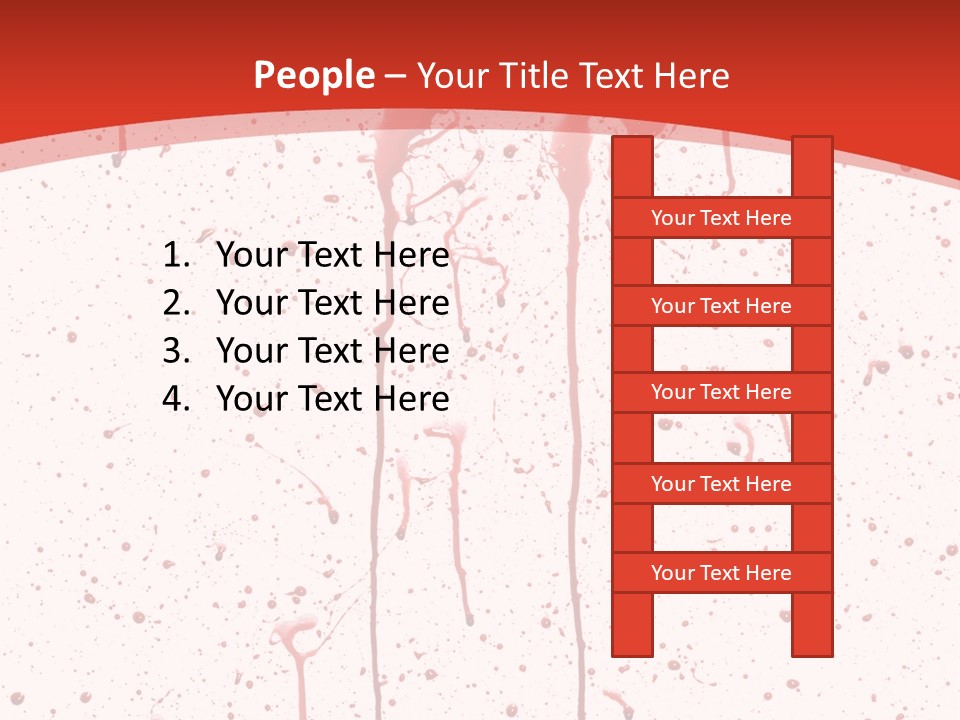 Splattered Blood Pattern With Drips Isolated On A White Background PowerPoint Template