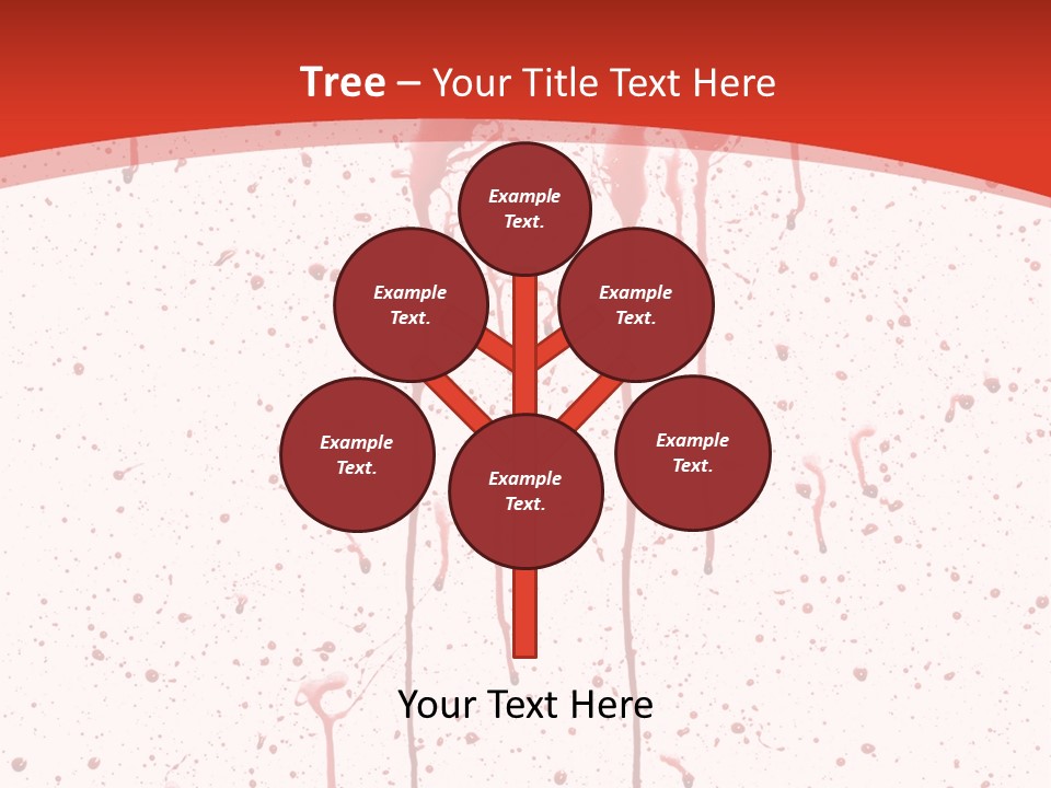 Splattered Blood Pattern With Drips Isolated On A White Background PowerPoint Template