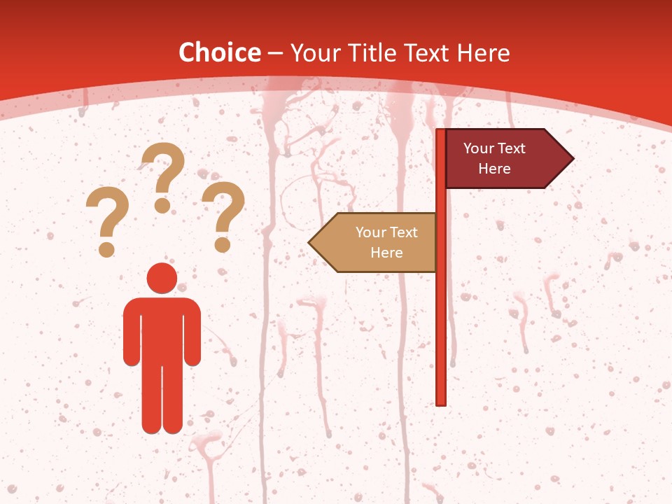 Splattered Blood Pattern With Drips Isolated On A White Background PowerPoint Template