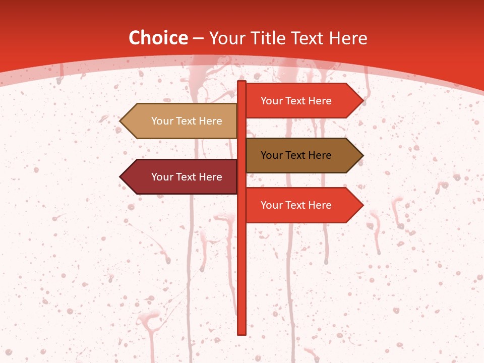 Splattered Blood Pattern With Drips Isolated On A White Background PowerPoint Template