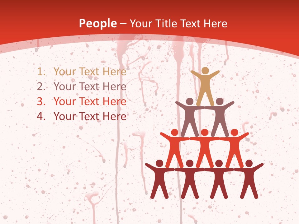 Splattered Blood Pattern With Drips Isolated On A White Background PowerPoint Template