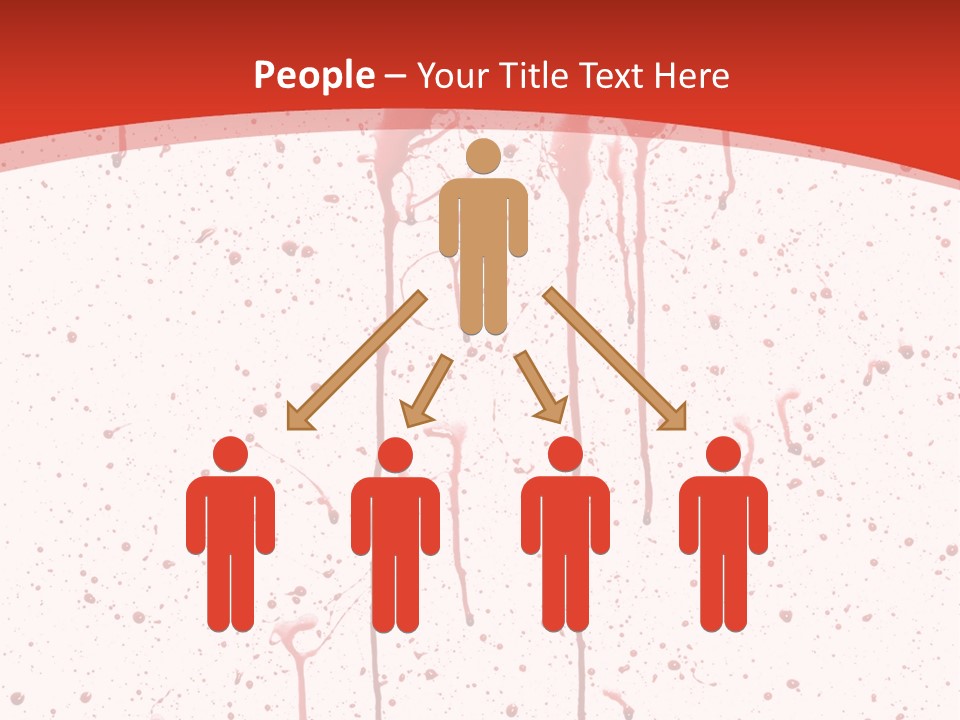 Splattered Blood Pattern With Drips Isolated On A White Background PowerPoint Template