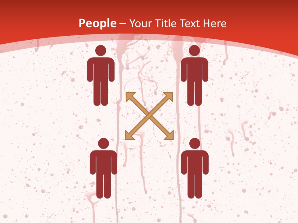 Splattered Blood Pattern With Drips Isolated On A White Background PowerPoint Template