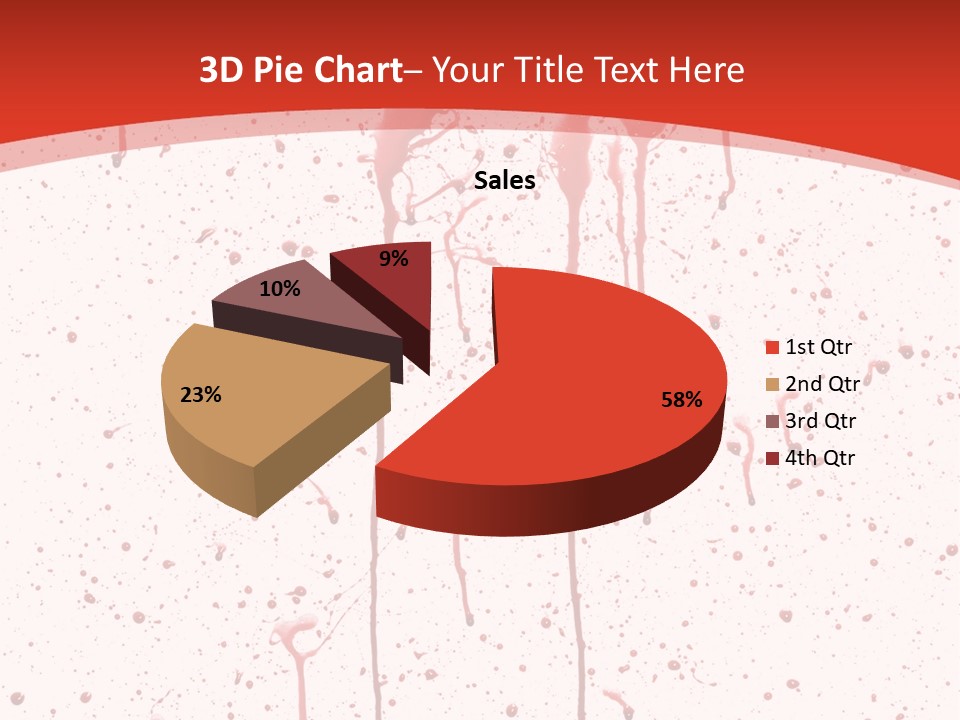 Splattered Blood Pattern With Drips Isolated On A White Background PowerPoint Template