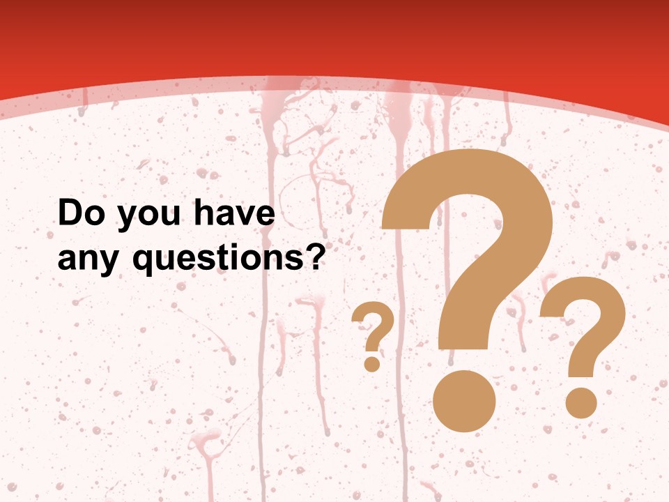 Splattered Blood Pattern With Drips Isolated On A White Background PowerPoint Template