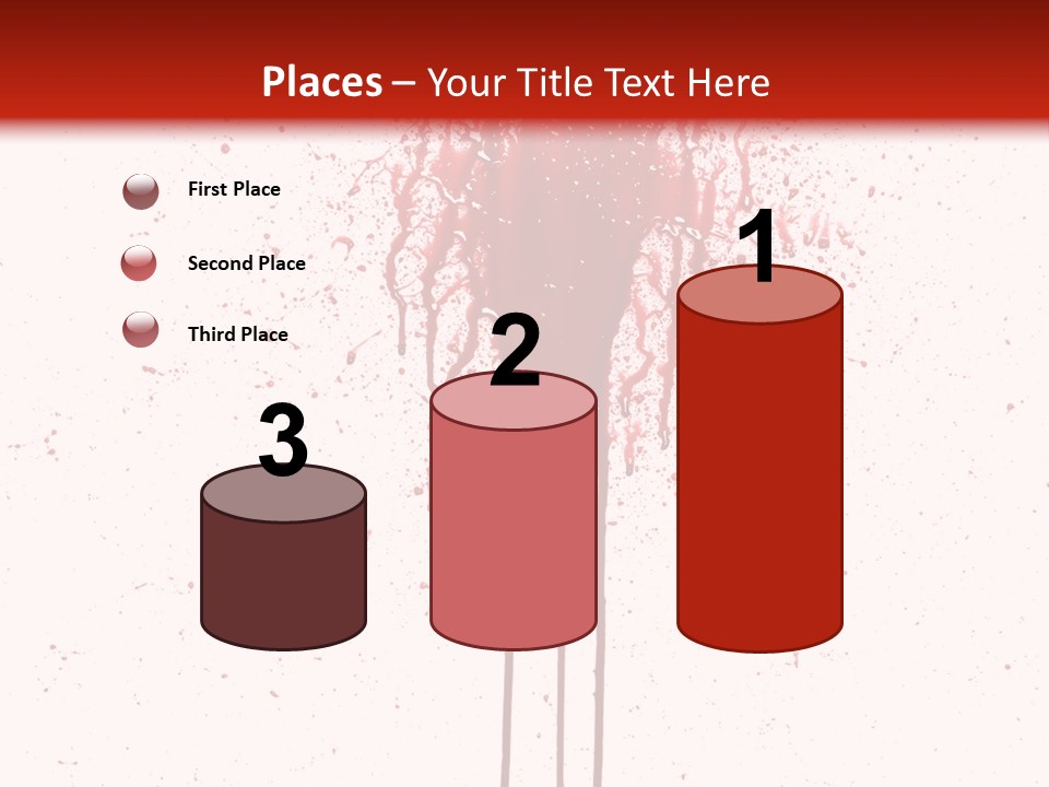 Splattered Blood Pattern With Drips Isolated On A White Background PowerPoint Template