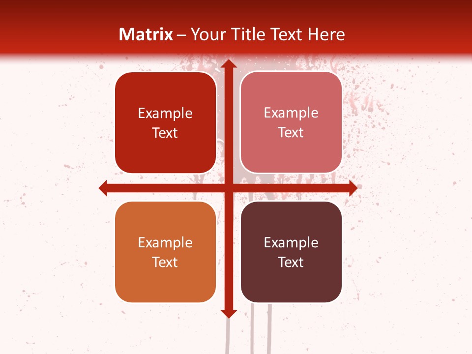Splattered Blood Pattern With Drips Isolated On A White Background PowerPoint Template