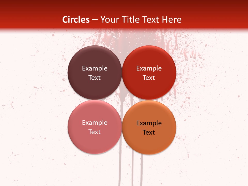 Splattered Blood Pattern With Drips Isolated On A White Background PowerPoint Template