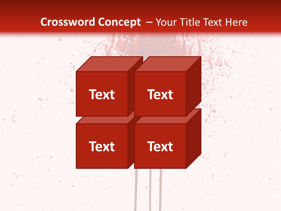 Splattered Blood Pattern With Drips Isolated On A White Background PowerPoint Template