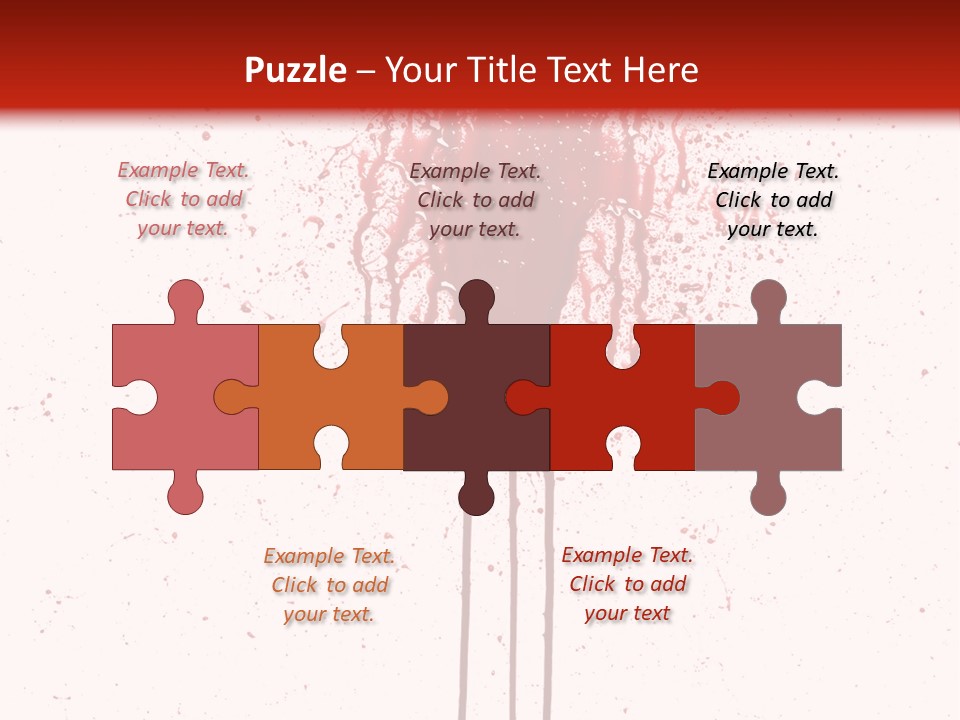 Splattered Blood Pattern With Drips Isolated On A White Background PowerPoint Template