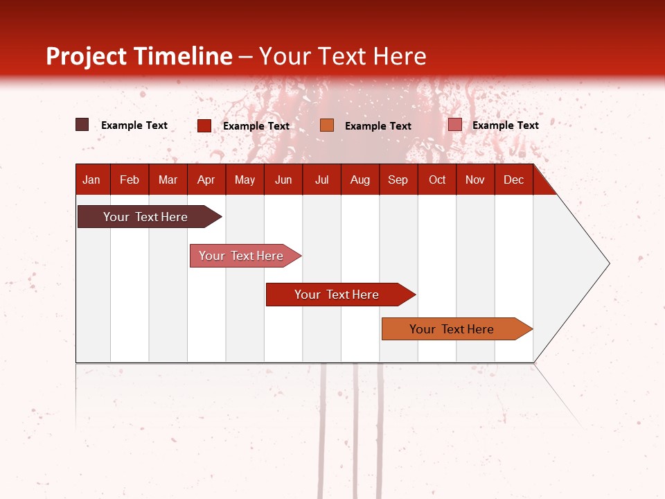 Splattered Blood Pattern With Drips Isolated On A White Background PowerPoint Template
