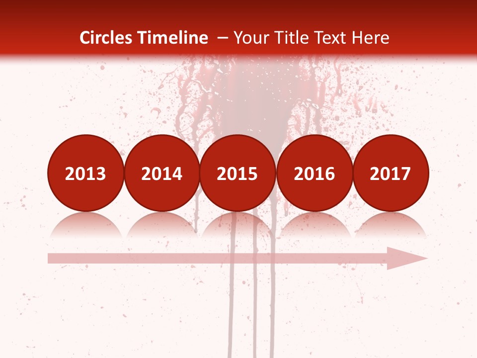 Splattered Blood Pattern With Drips Isolated On A White Background PowerPoint Template