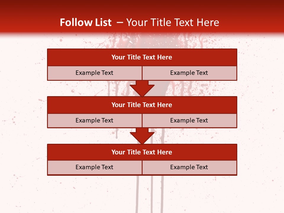 Splattered Blood Pattern With Drips Isolated On A White Background PowerPoint Template