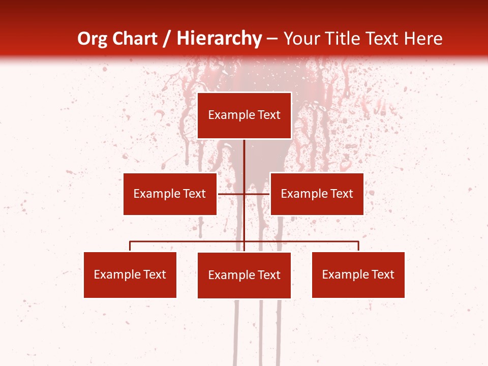 Splattered Blood Pattern With Drips Isolated On A White Background PowerPoint Template