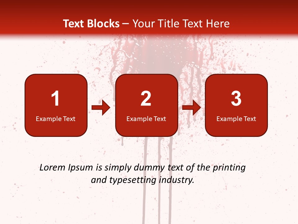 Splattered Blood Pattern With Drips Isolated On A White Background PowerPoint Template