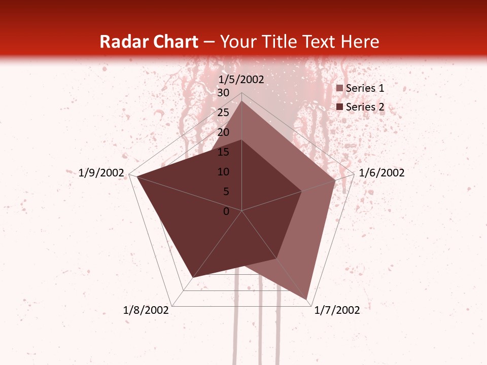Splattered Blood Pattern With Drips Isolated On A White Background PowerPoint Template