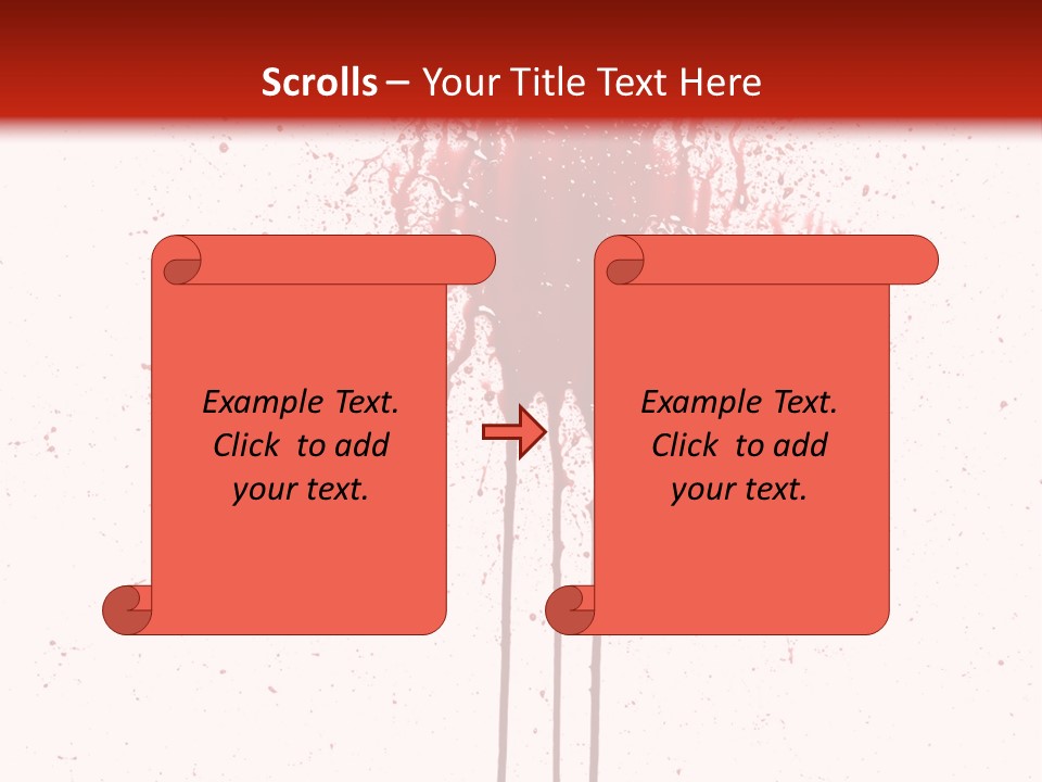 Splattered Blood Pattern With Drips Isolated On A White Background PowerPoint Template