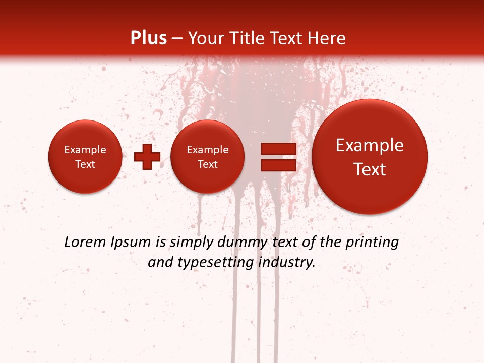Splattered Blood Pattern With Drips Isolated On A White Background PowerPoint Template