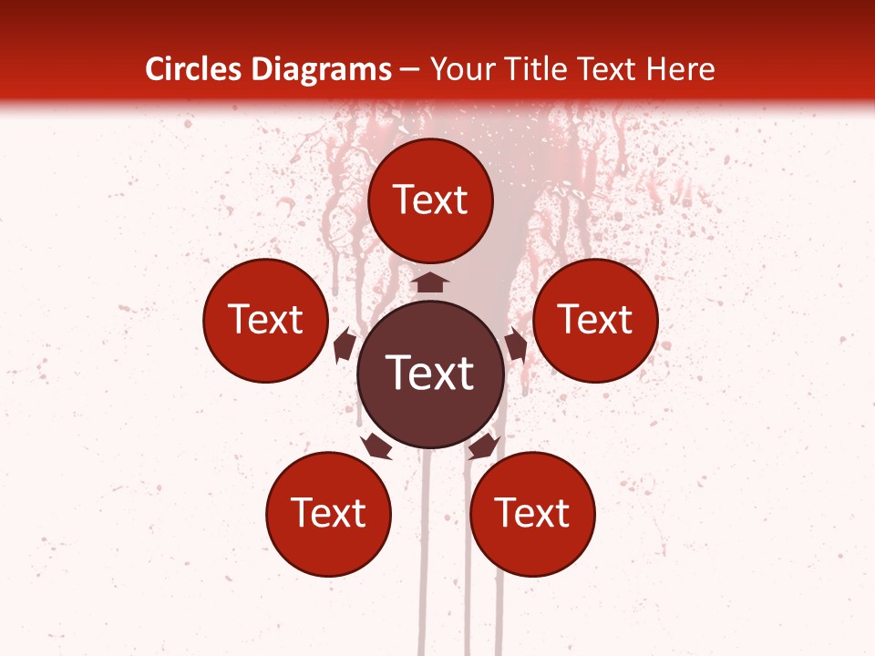 Splattered Blood Pattern With Drips Isolated On A White Background PowerPoint Template