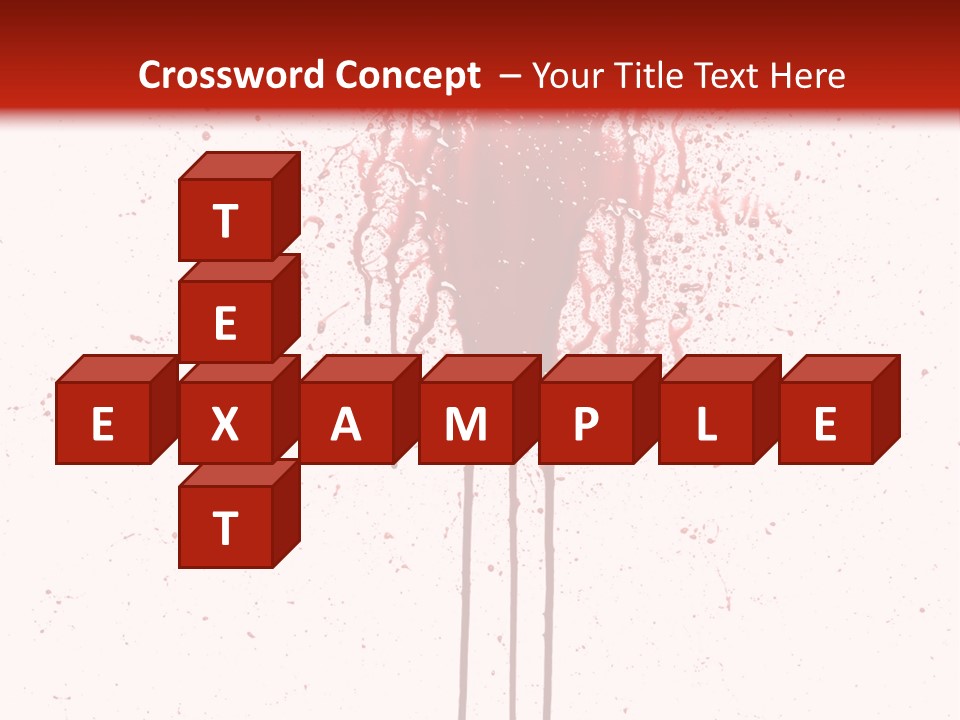 Splattered Blood Pattern With Drips Isolated On A White Background PowerPoint Template