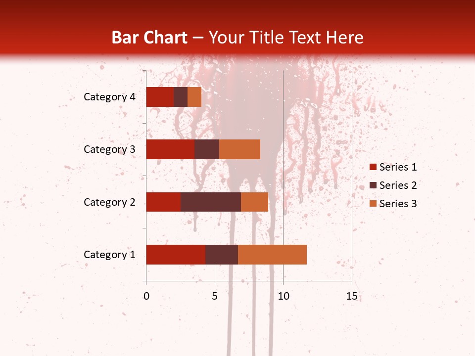 Splattered Blood Pattern With Drips Isolated On A White Background PowerPoint Template